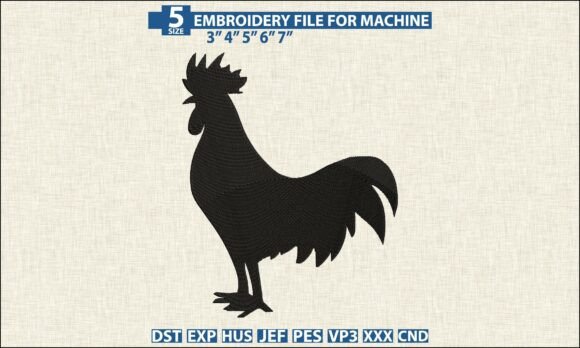 Download Rooster Machine Embroidery DST PES File - Machine embroidery dst Collection