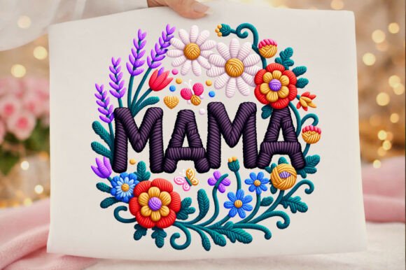 Download Floral Mama Yarn Embroidery Mother's Day - Premium Resources