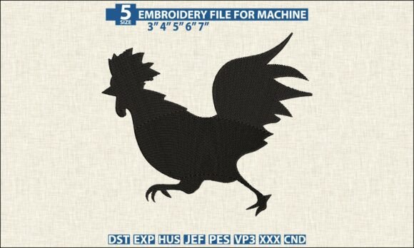 Download Rooster Machine Embroidery DST PES File - Machine embroidery dst Collection