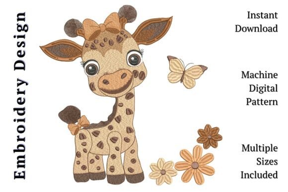 Download Cute Baby Girl Giraffe Bow Butterfly - Baby Collection